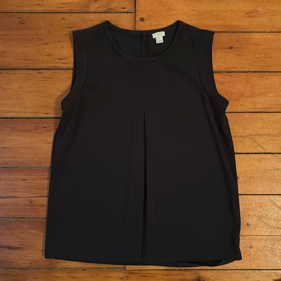 Black Vintage J. Crew tunic top or sleeveless blouse. Office, classic, size 8 - Picture 1 of 5